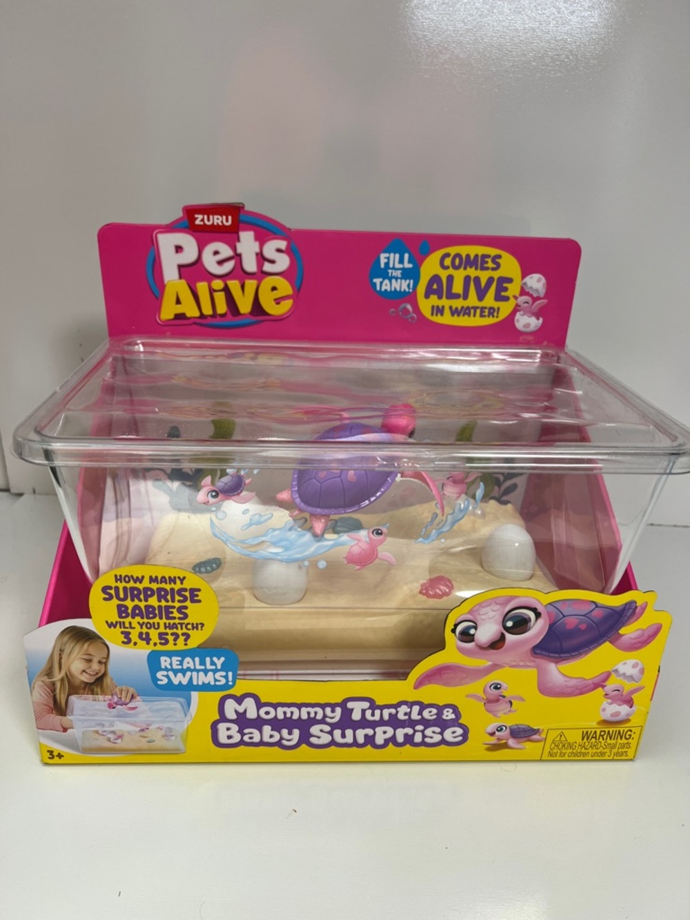 ZURU Pets Alive Mommy Turtle & Baby Surprise - Pink/Purple